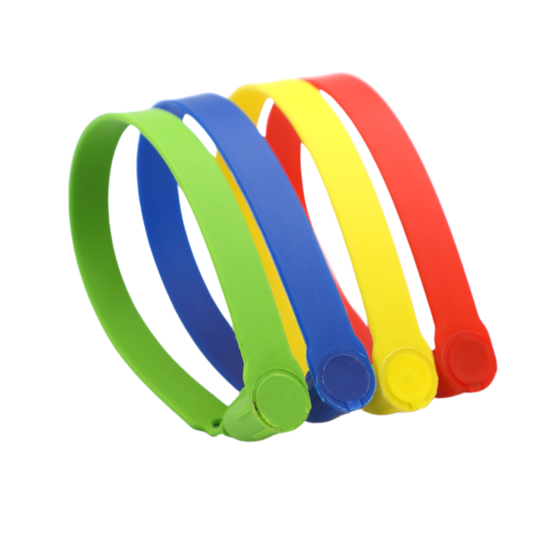 Precinto de seguridad autoblocante ANCS402 de 20 cm en color rojo - Pack de 100 unidades sin numeración.